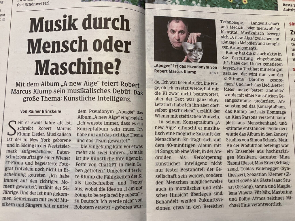 Robert Klump Kleine Zeitung Sonntag Juli 2025